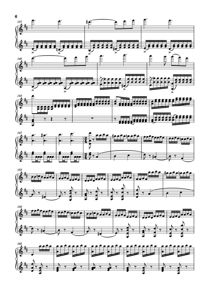 Page 6 of the piano sheet music PDF Piano – Duo en Ré Majeur Piano by Bériot
