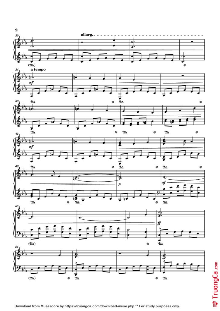 Page 2 of the piano sheet music PDF Piano – Helvetesfönster Piano by Prequelle