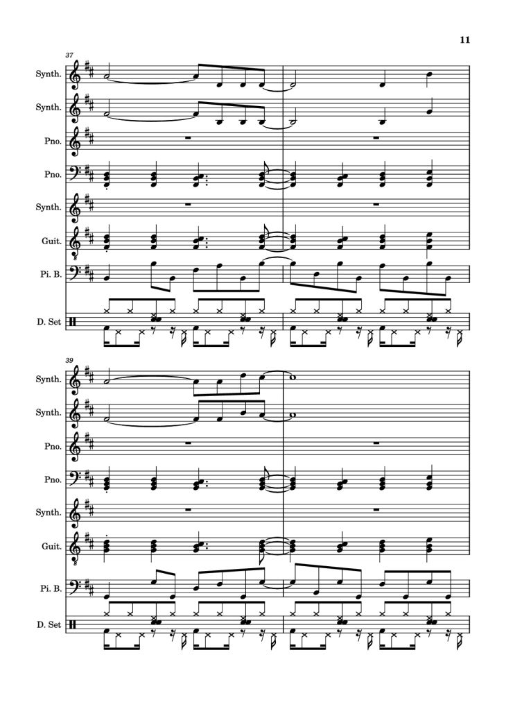 Page 11 of the piano sheet music PDF – Rolling Girl Piano by Square Root