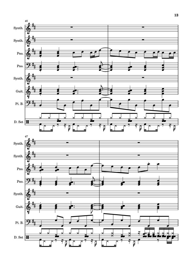 Page 13 of the piano sheet music PDF – Rolling Girl Piano by Square Root