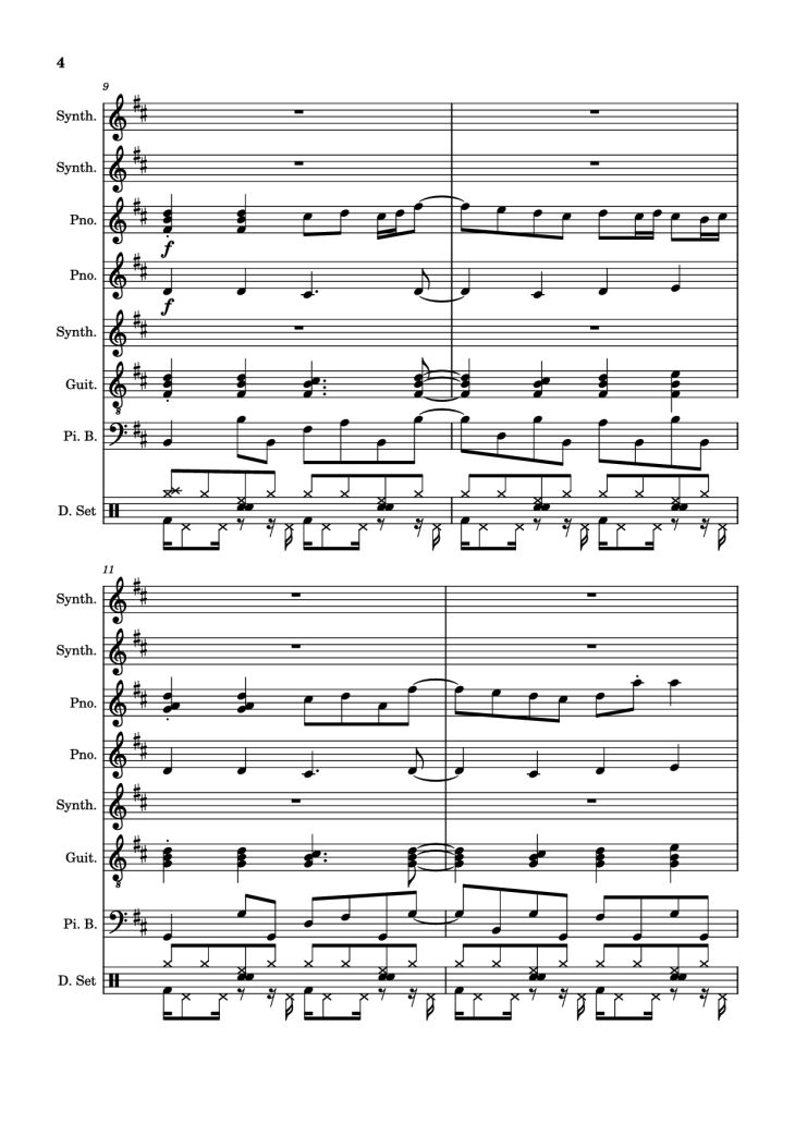 Page 4 of the piano sheet music PDF – Rolling Girl Piano by Square Root