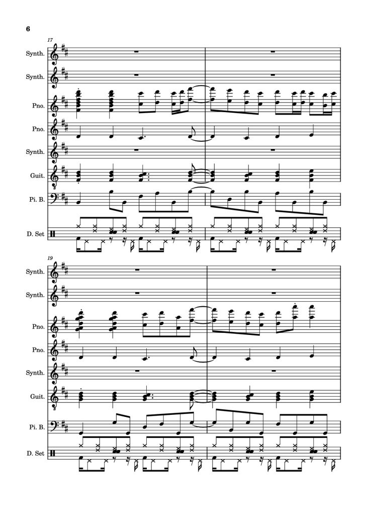 Page 6 of the piano sheet music PDF – Rolling Girl Piano by Square Root