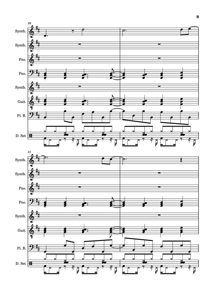 Page 9 of the piano sheet music PDF – Rolling Girl Piano by Square Root