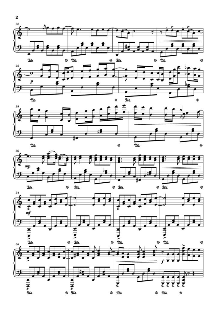 Page 2 of the piano sheet music PDF Piano – Lần cuối Piano by Ngọt