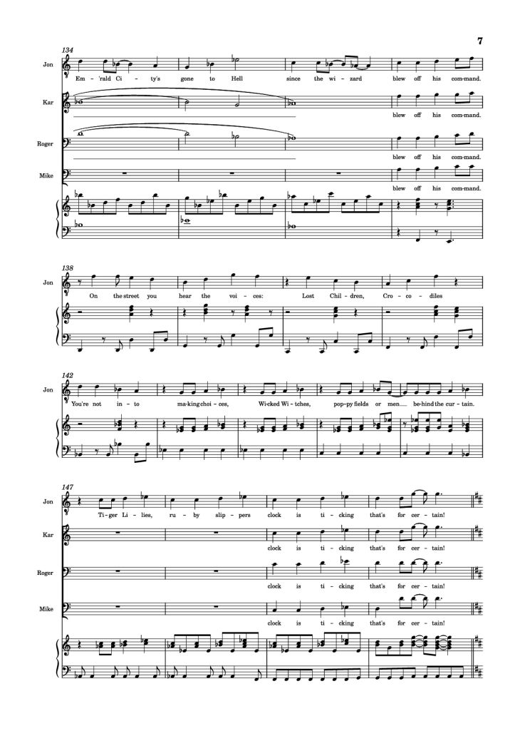 Page 7 of the piano sheet music PDF Piano – 30/90 Piano by Jonathan Larson, Andrew Garfield