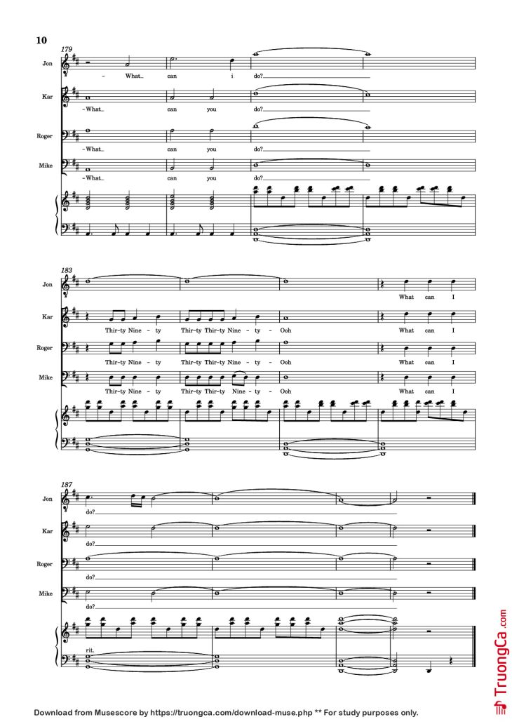 Page 10 of the piano sheet music PDF Piano – 30/90 Piano by Jonathan Larson, Andrew Garfield