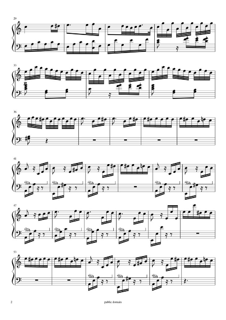 Page 2 of the piano sheet music PDF Piano – Für Elise Piano by Beethoven