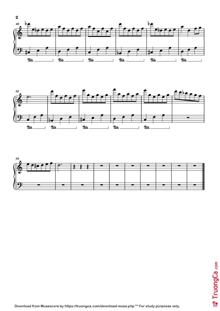 Page 2 of the piano sheet music PDF Piano – Song Of Storms - from The Legend of Zelda: Ocarina of Time Piano by Gentle Game of Lullabies, Andrea Vanzo