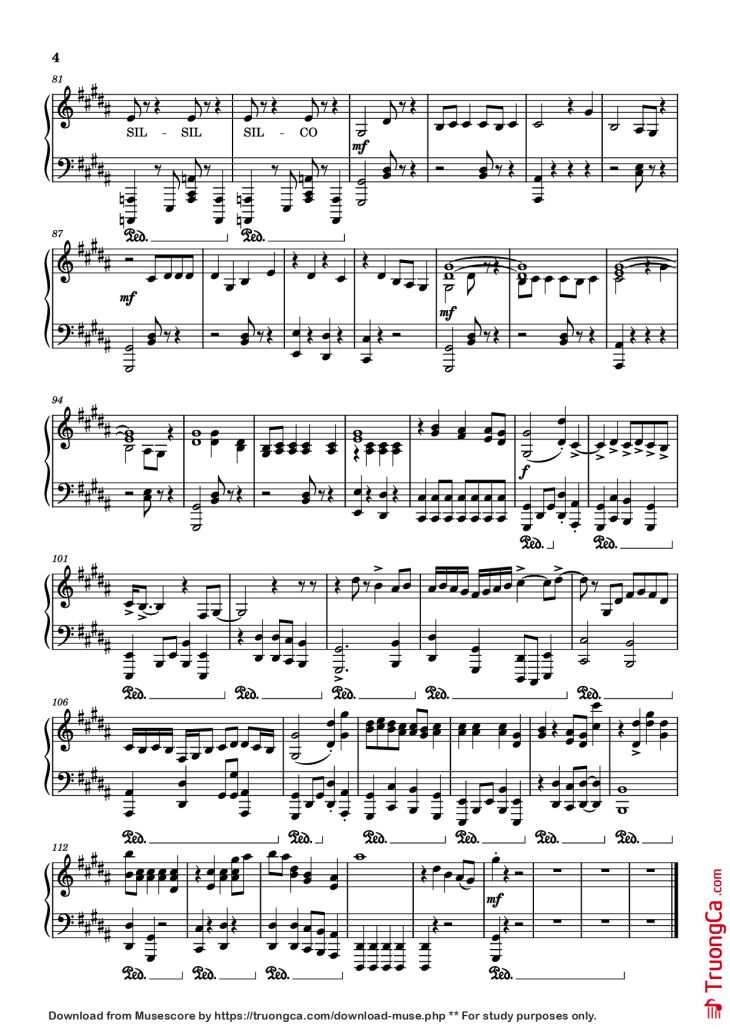 Page 4 of the piano sheet music PDF Piano – Sucker Piano by Marcus King