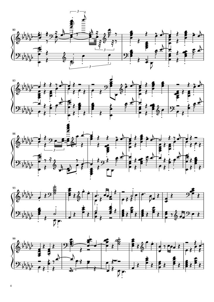 Page 4 of the piano sheet music PDF Piano – Mac Demarco - Chamber of Reflection Piano by Mac Demarco