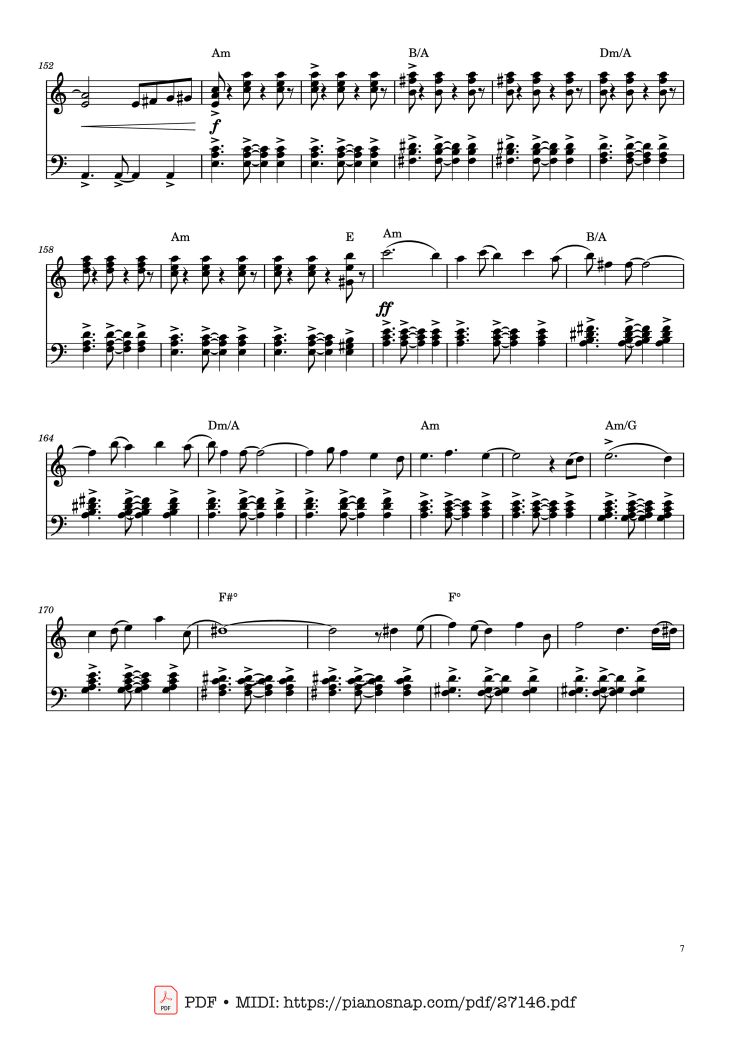 Page 7 of the piano sheet music PDF Piano – Libertango Piano by Astor Piazolla