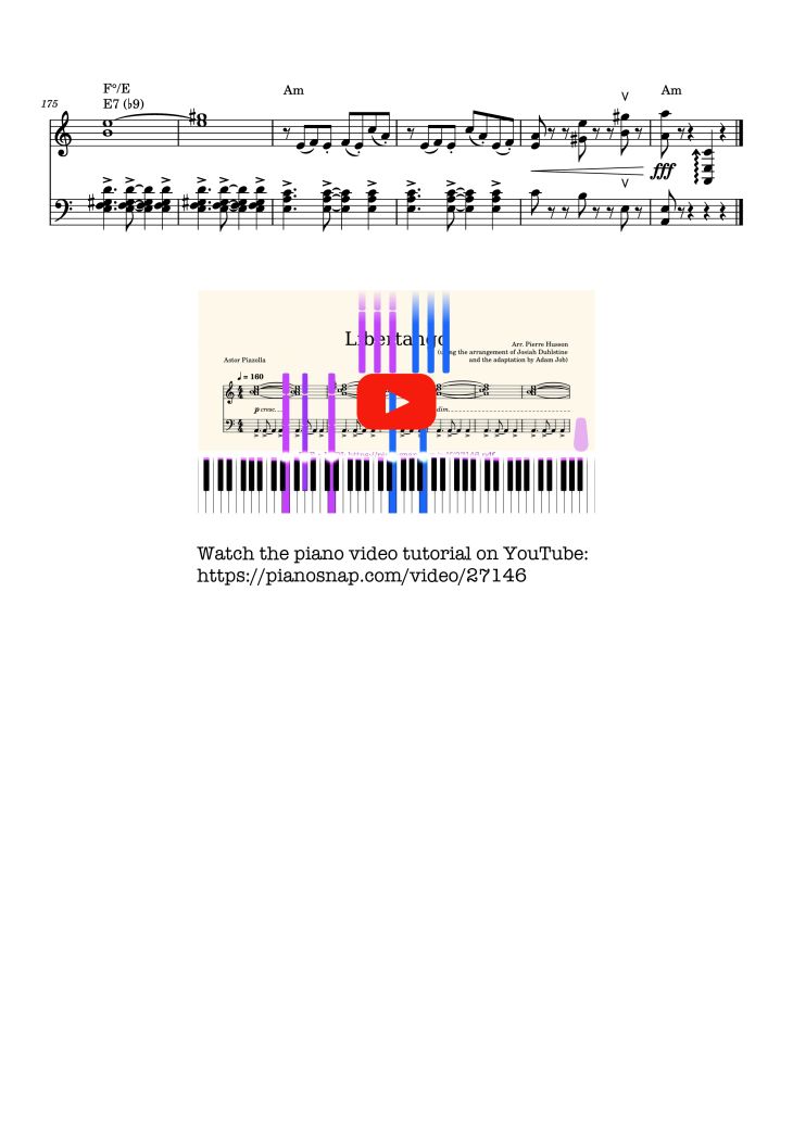 Page 8 of the piano sheet music PDF Piano – Libertango Piano by Astor Piazolla