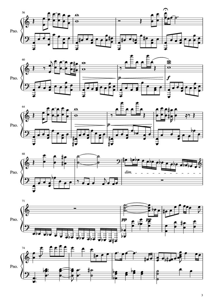 Page 3 of the piano sheet music PDF Piano – Libertango Piano (intermediate) by Astor Piazzolla