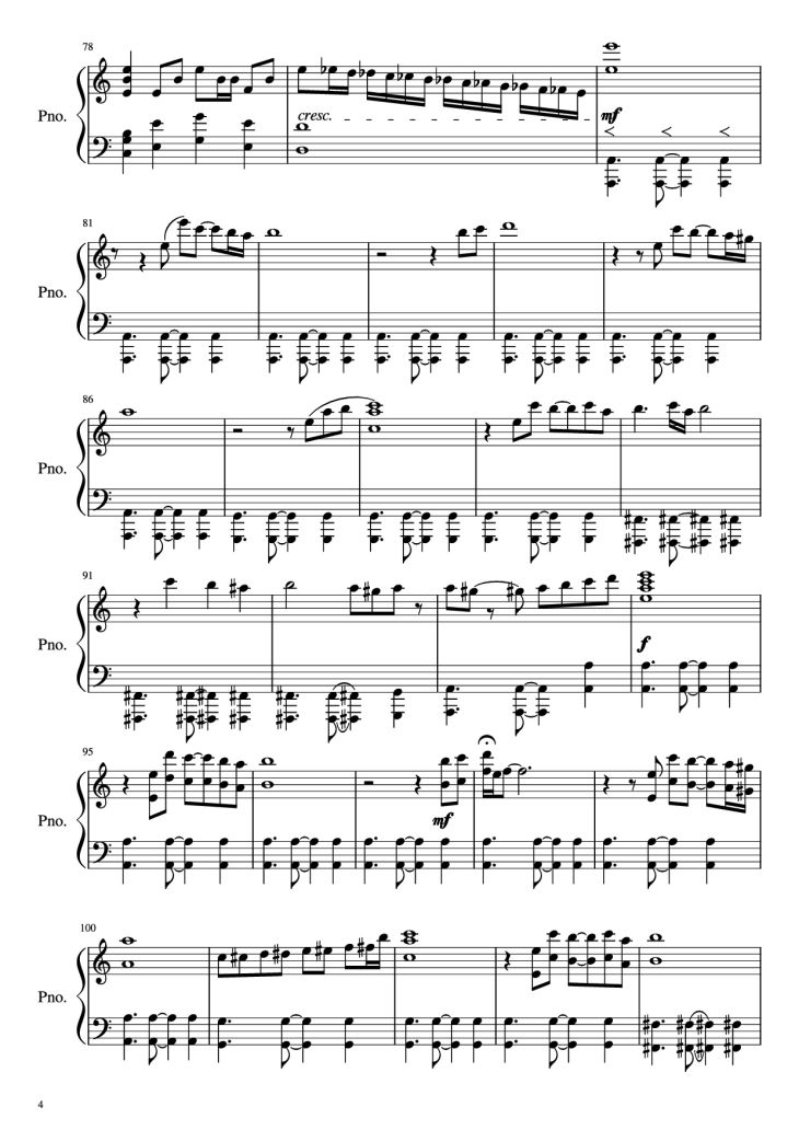 Page 4 of the piano sheet music PDF Piano – Libertango Piano (intermediate) by Astor Piazzolla