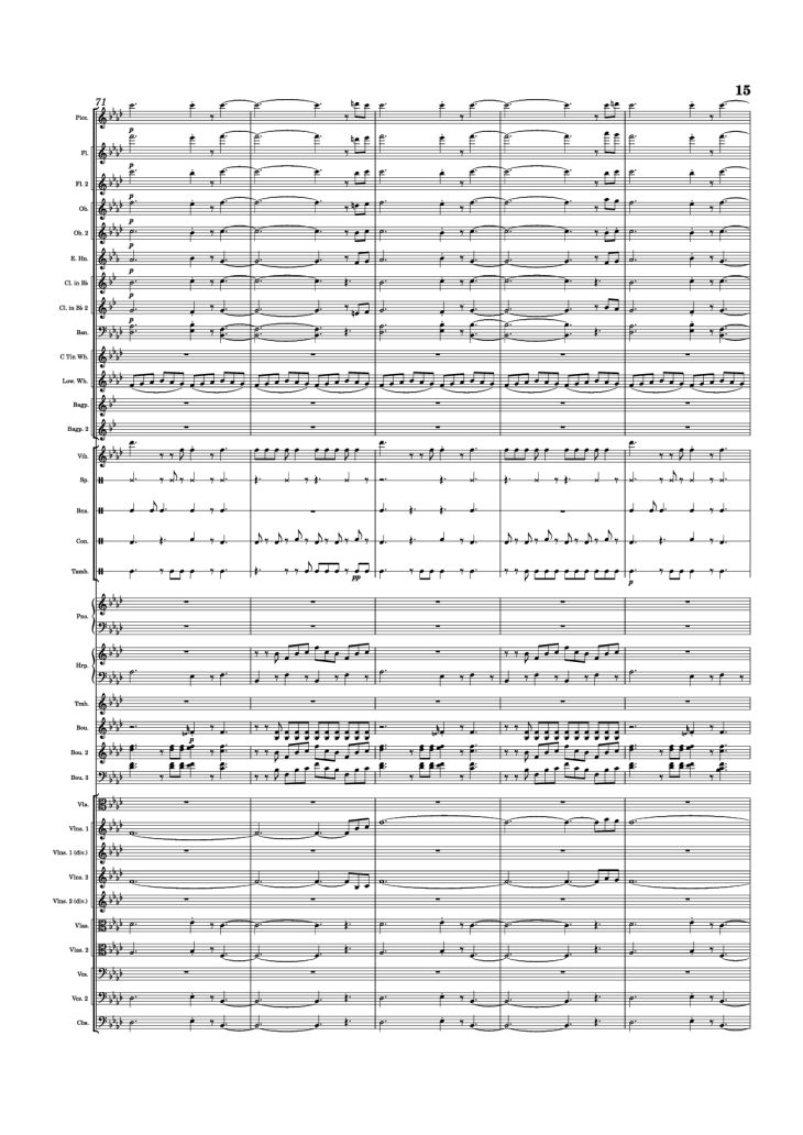 Page 15 of the piano sheet music PDF Piano – Dusk Falls Piano by Hiroki Morishita