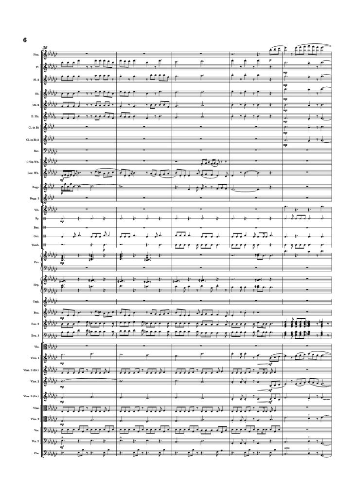 Page 6 of the piano sheet music PDF Piano – Dusk Falls Piano by Hiroki Morishita