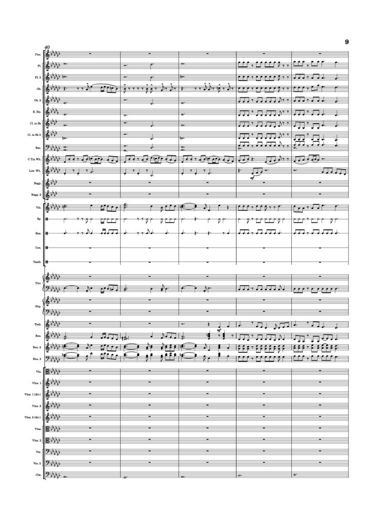 Page 9 of the piano sheet music PDF Piano – Dusk Falls Piano by Hiroki Morishita
