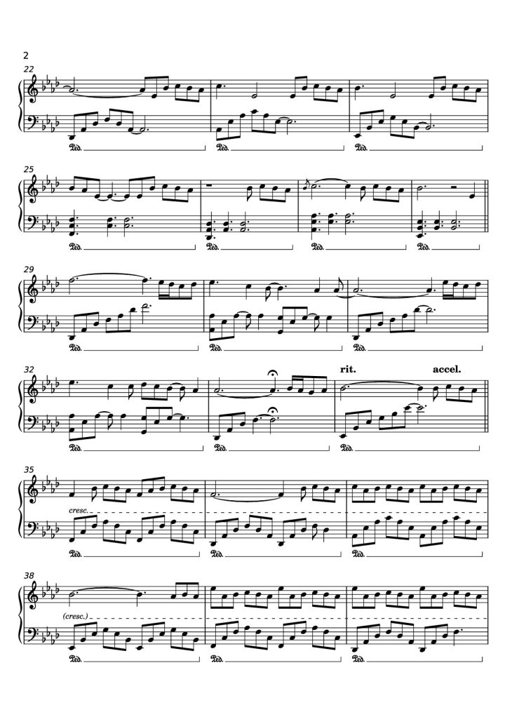Page 2 of the piano sheet music PDF Piano – Nuvole Bianchi Piano by Undefined