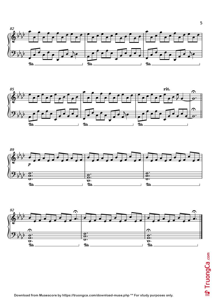 Page 5 of the piano sheet music PDF Piano – Nuvole Bianchi Piano by Undefined