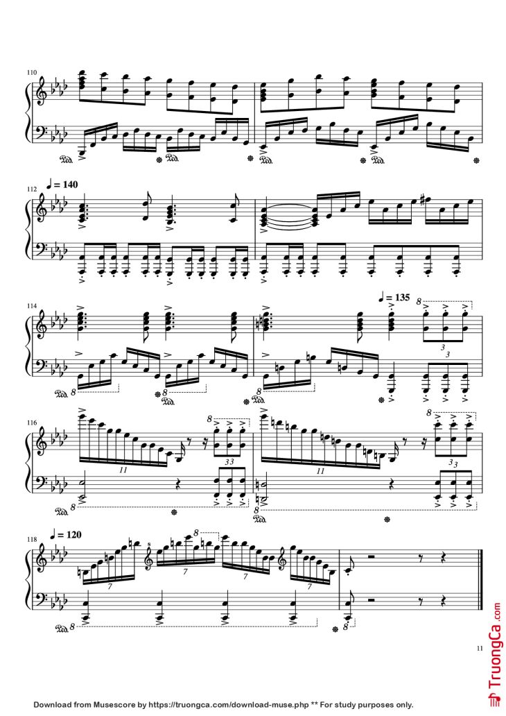 Page 11 of the piano sheet music PDF Piano – Beethoven Virus but it