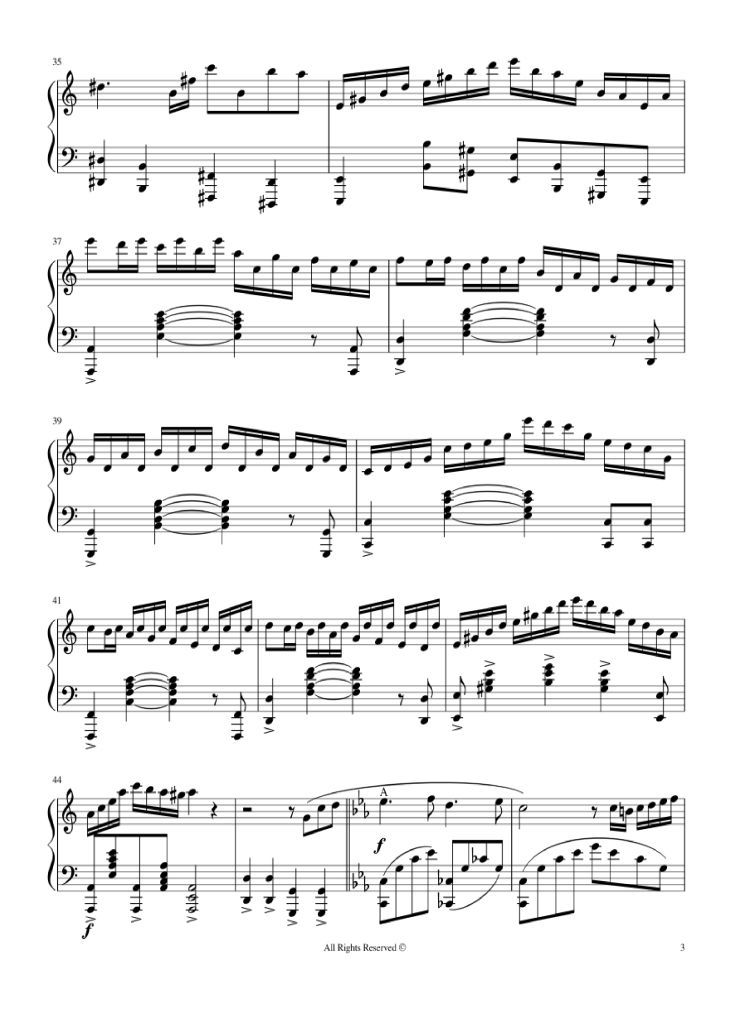Page 3 of the piano sheet music PDF Piano – Beethoven Virus by BanYa