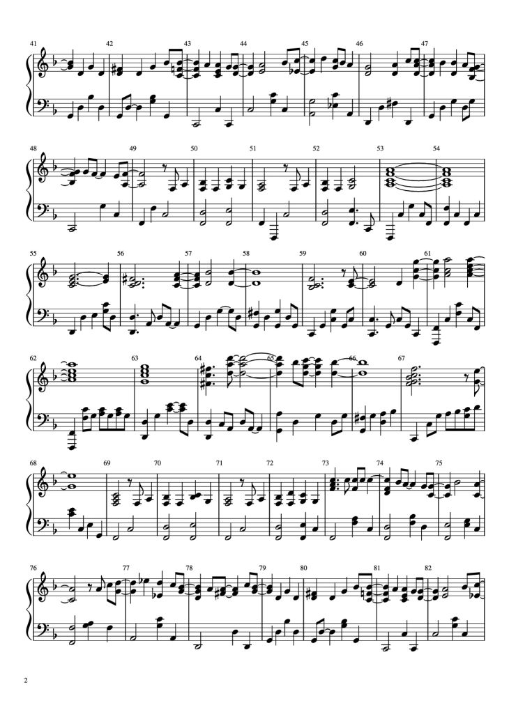 Page 2 of the piano sheet music PDF Piano – Goodbye Marylou Piano by Undefined