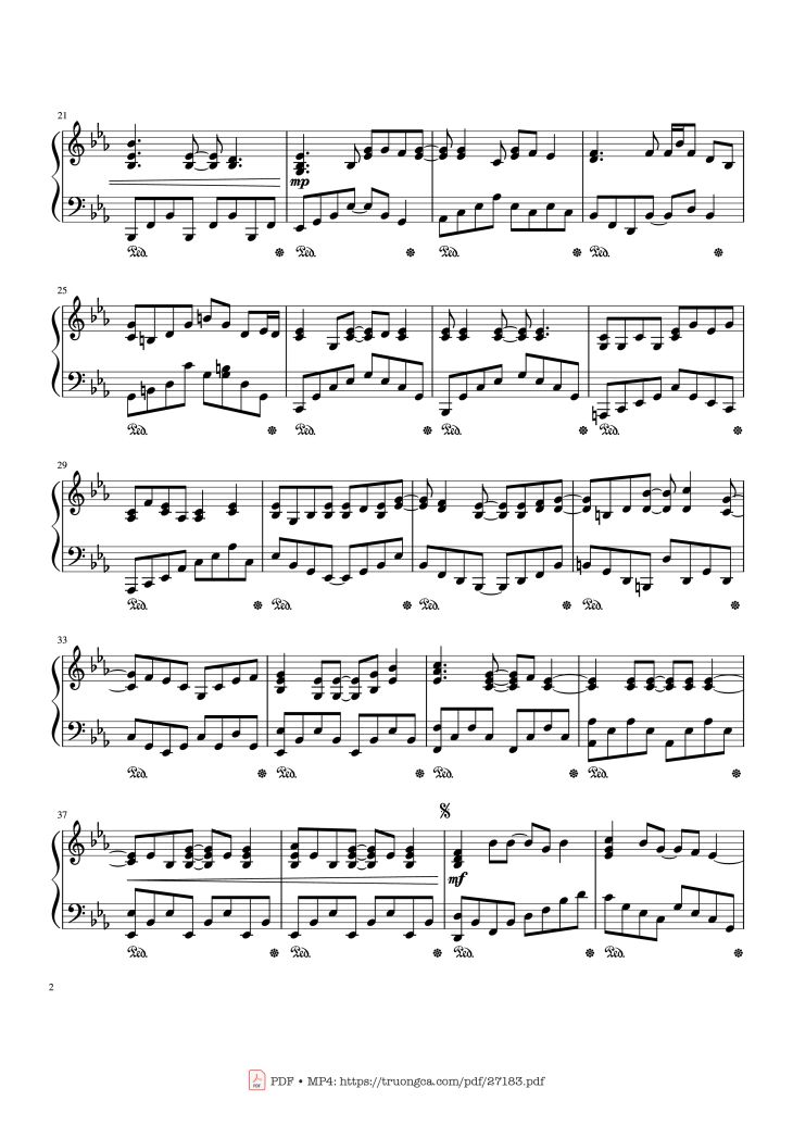 Page 2 of the piano sheet music PDF – YOUR SONG Piano by Written by Elton John and Bernie Taupin