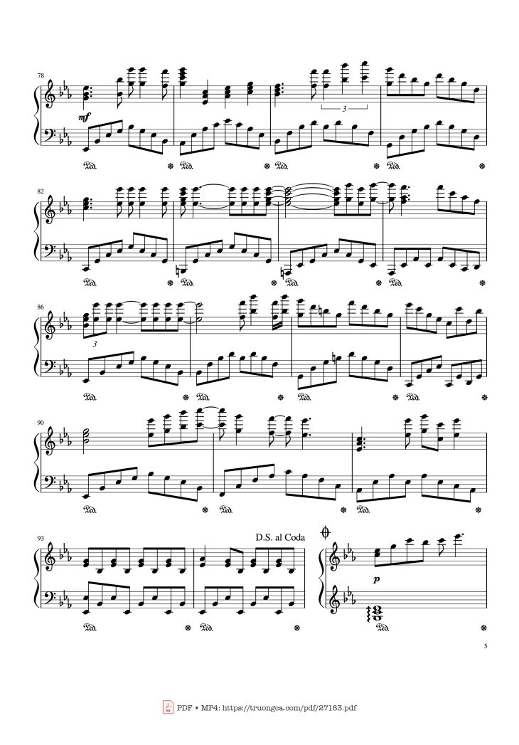 Page 5 of the piano sheet music PDF – YOUR SONG Piano by Written by Elton John and Bernie Taupin