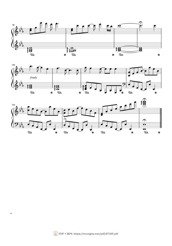 Page 6 of the piano sheet music PDF – YOUR SONG Piano by Written by Elton John and Bernie Taupin