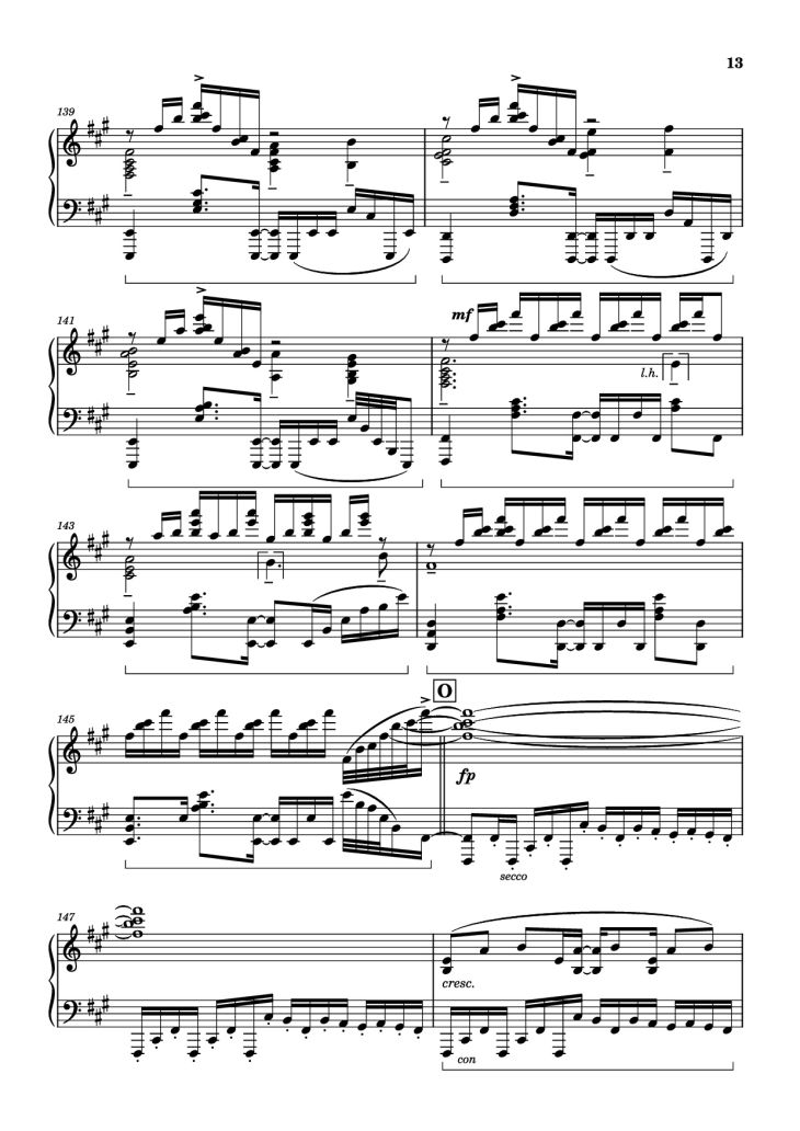 Page 13 of the piano sheet music PDF Piano – Bios Piano by Original Music by Hiroyuki Sawano