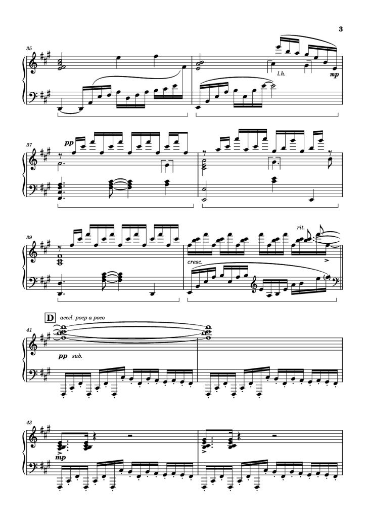 Page 3 of the piano sheet music PDF Piano – Bios Piano by Original Music by Hiroyuki Sawano