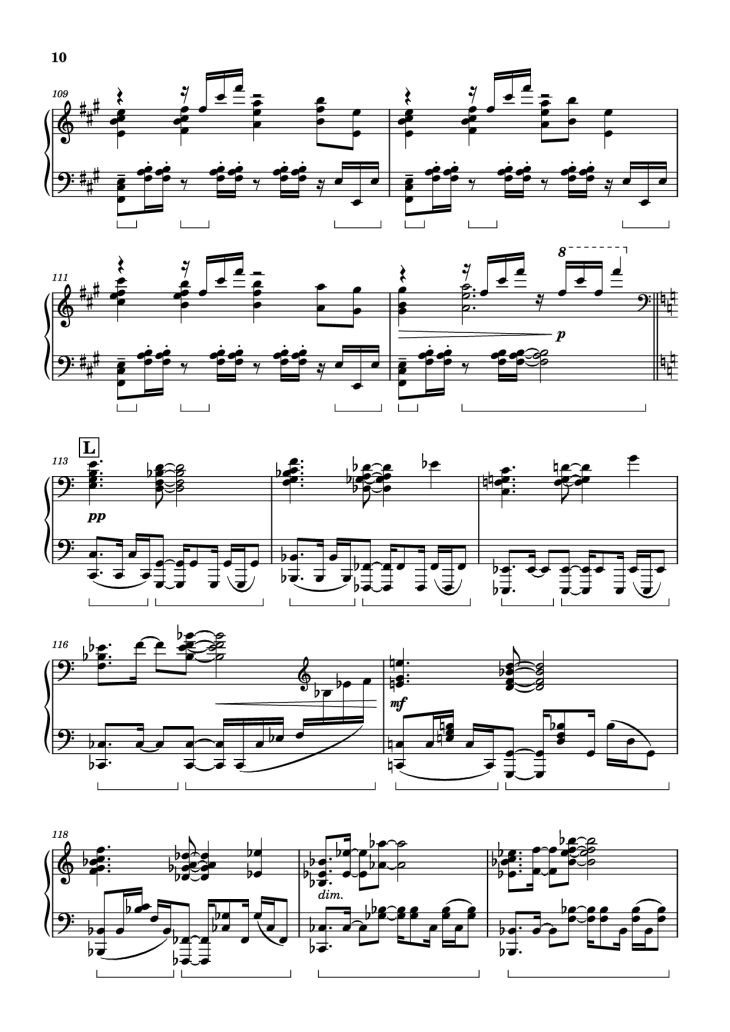 Page 10 of the piano sheet music PDF Piano – Bios Piano by Original Music by Hiroyuki Sawano