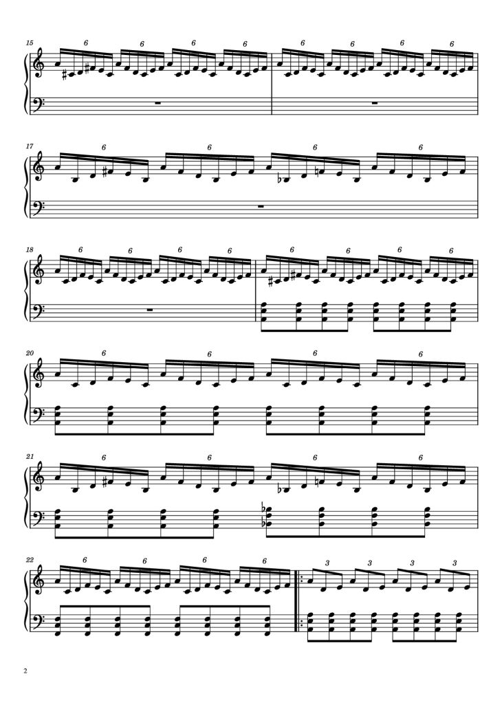 Page 2 of the piano sheet music PDF Piano – Daydreaming Piano by Undefined