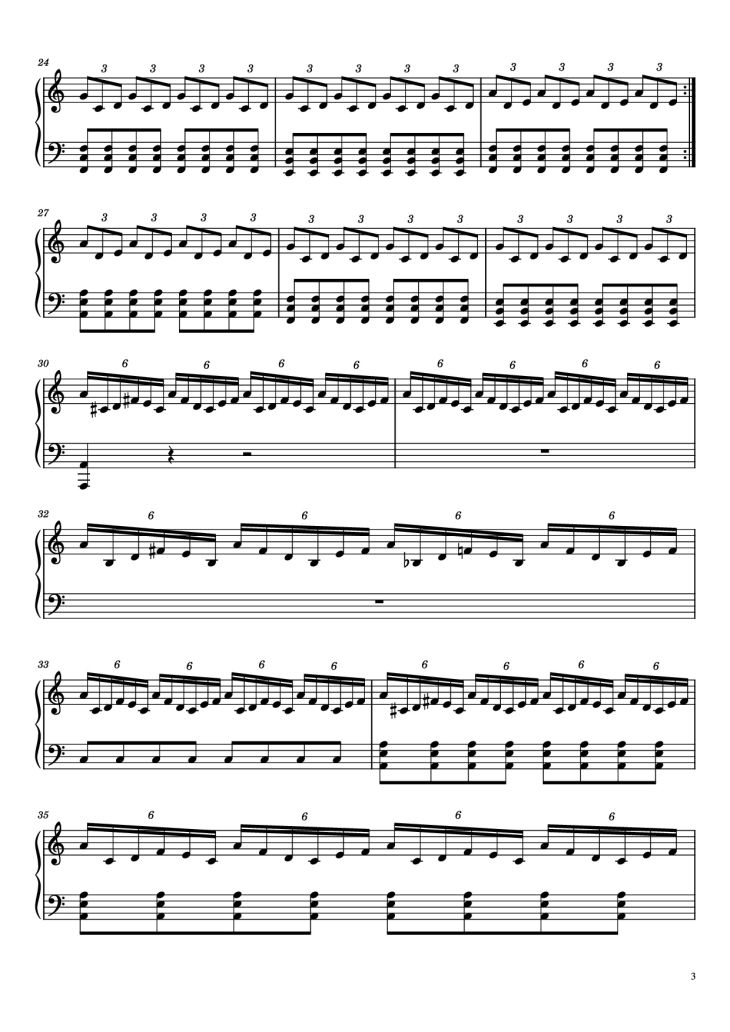 Page 3 of the piano sheet music PDF Piano – Daydreaming Piano by Undefined