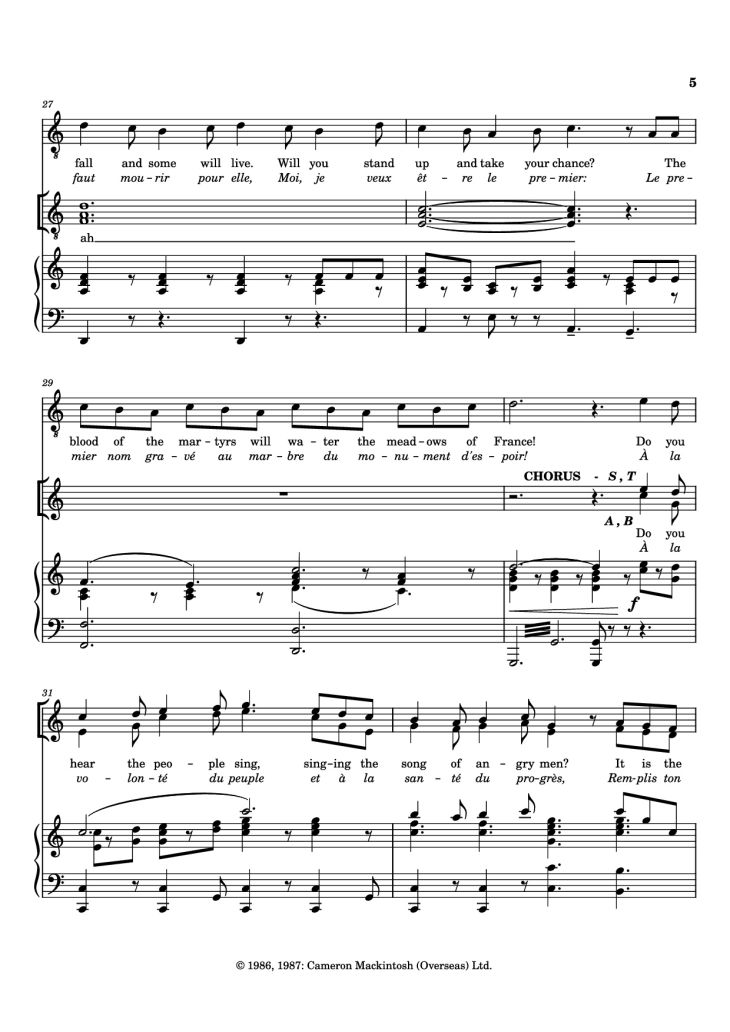 Page 5 of the piano sheet music PDF – The People’s Song Piano by ALAIN BOULIL and