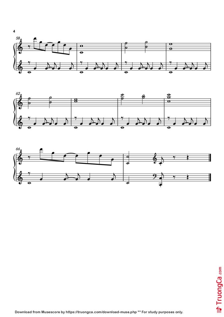 Page 4 of the piano sheet music PDF Piano – Forrest Gump theme Piano by Undefined