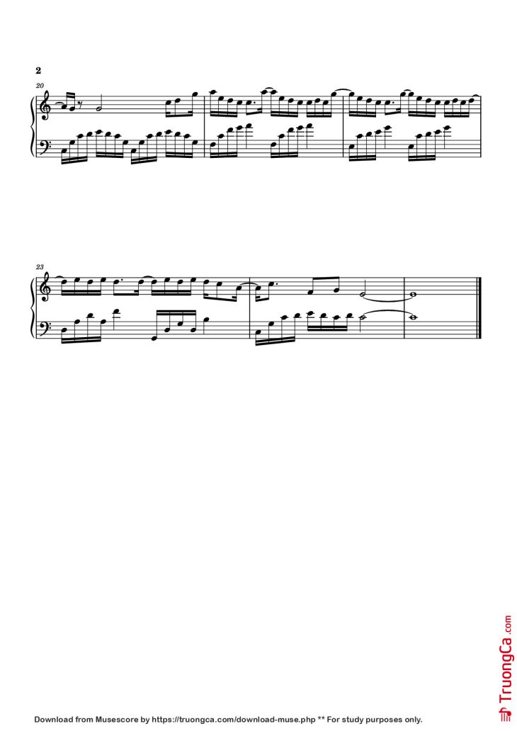 Page 2 of the piano sheet music PDF Piano – Trước khi em tồn tại Piano by Thắng