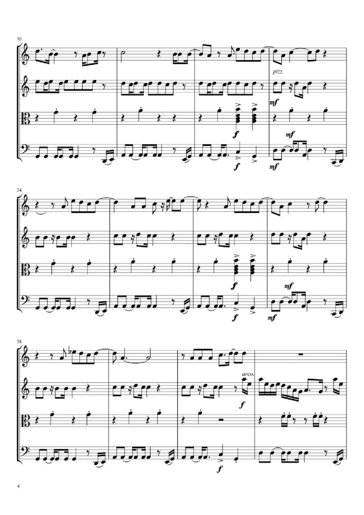 Page 4 of the piano sheet music PDF – Adventure of a Lifetime Violin by Comp. Coldplay