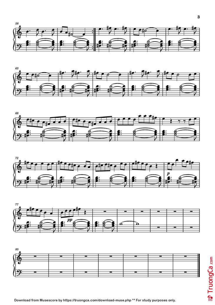 Page 3 of the piano sheet music PDF Piano – Harpy Hare Piano by Композитор / аранжировщик