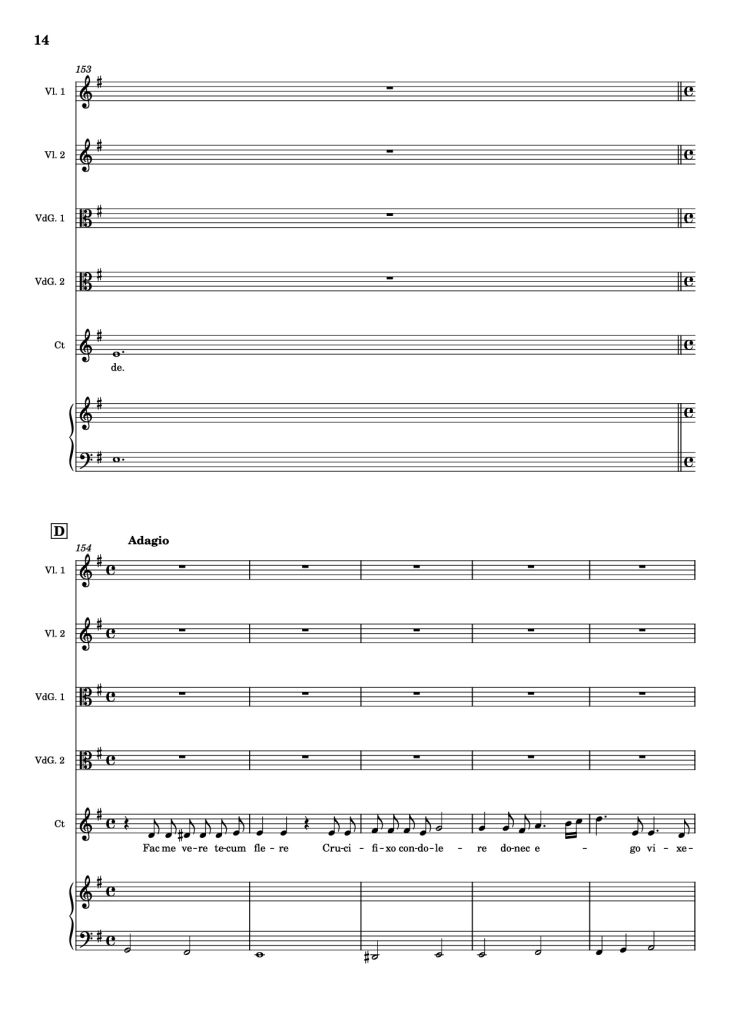 Page 14 of the piano sheet music PDF Piano – Stabat mater (Pianto della Madonna) Piano by Giovanni Felice Sances