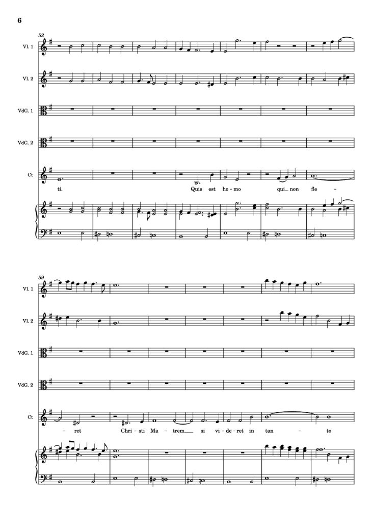 Page 6 of the piano sheet music PDF Piano – Stabat mater (Pianto della Madonna) Piano by Giovanni Felice Sances
