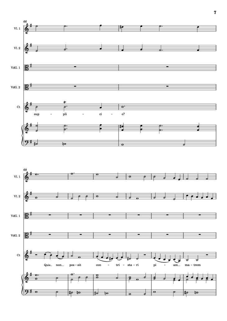 Page 7 of the piano sheet music PDF Piano – Stabat mater (Pianto della Madonna) Piano by Giovanni Felice Sances