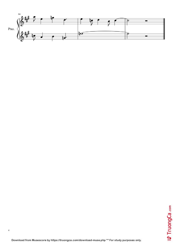 Page 4 of the piano sheet music PDF Piano – guren no yumiya Piano by Volla & Alecca vers