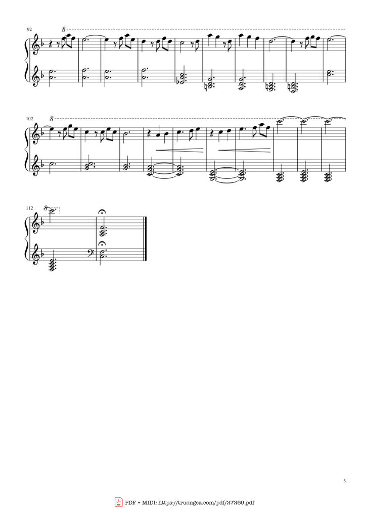 Page 3 of the piano sheet music PDF Piano – Married Life Piano by Michael Giacchino