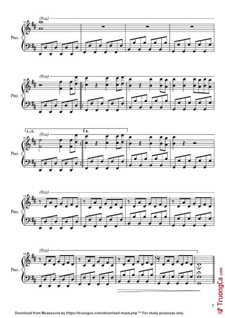 Page 3 of the piano sheet music PDF Piano – Gigi d