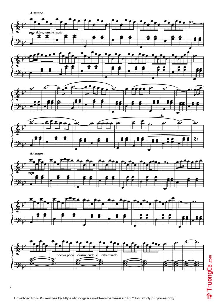 Page 2 of the piano sheet music PDF Piano – Idea n.10 Piano by Undefined