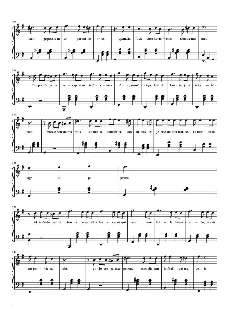 Page 4 of the piano sheet music PDF Piano – La Foule Piano by Musique: Ángel Cabral