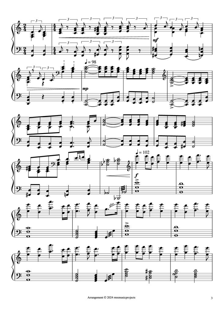 Page 3 of the piano sheet music PDF Piano – Dragonheart - The World of the Heart Piano by Music by Randy Edelman