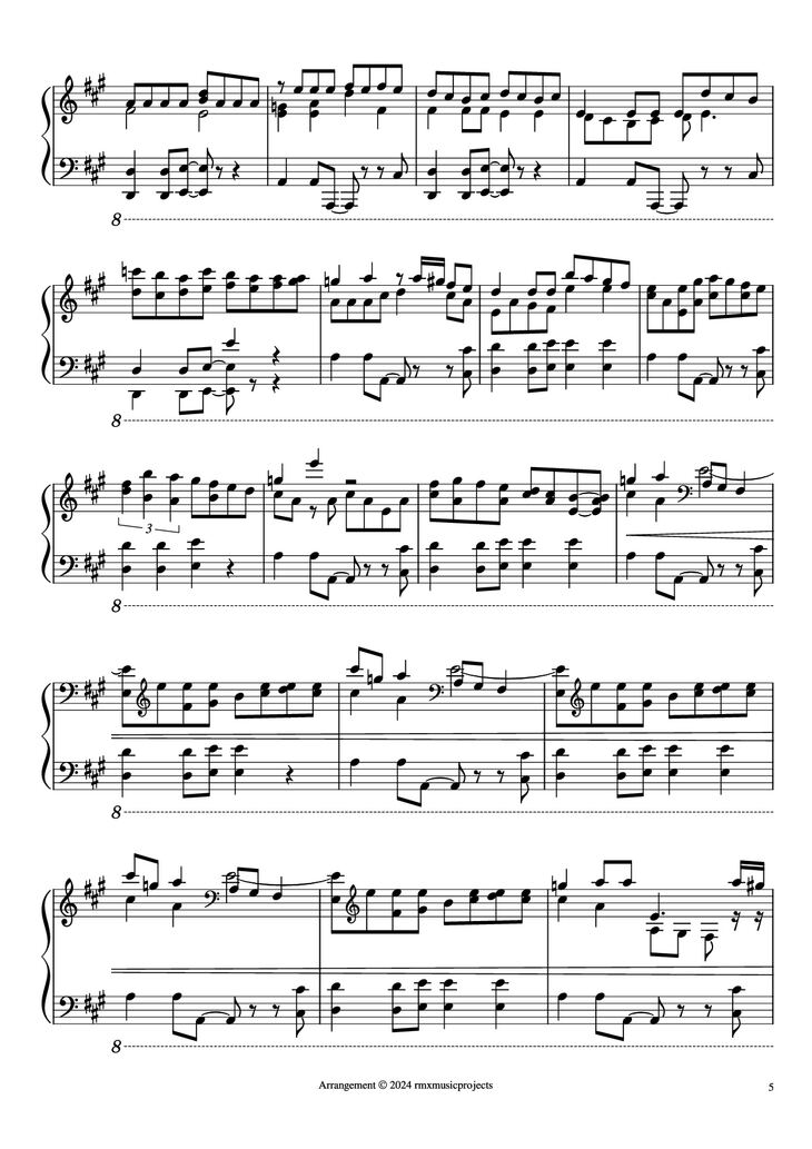 Page 5 of the piano sheet music PDF Piano – Willow - Ending & End Credits Piano by Music by James Horner