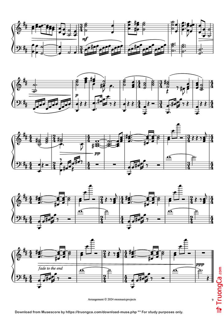Page 9 of the piano sheet music PDF Piano – Willow - Ending & End Credits Piano by Music by James Horner